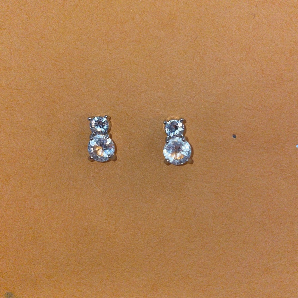 Faux diamond stud post earrings